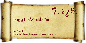 Tugyi Ádám névjegykártya
