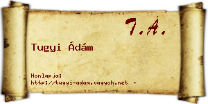 Tugyi Ádám névjegykártya